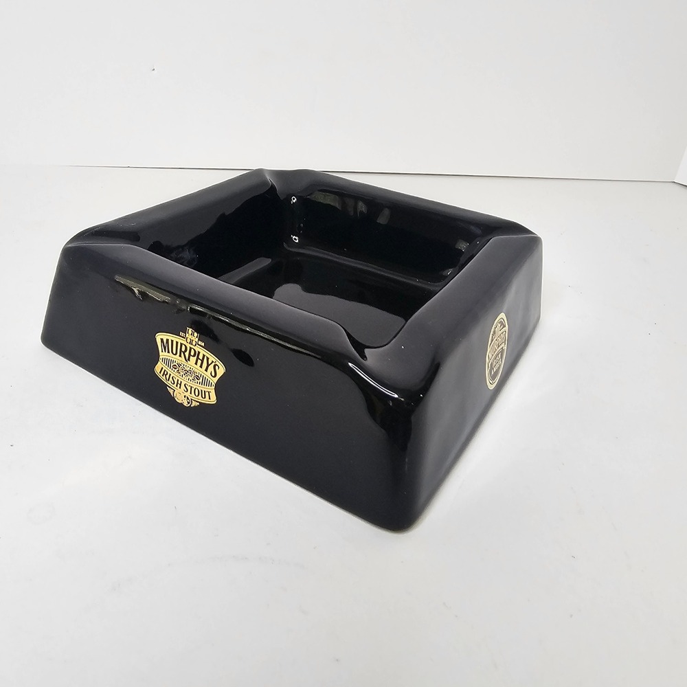 Murphys Irish Stout Black Ceramic Square Ashtray Irish Amber 6"x6"